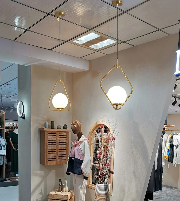 Постмодерн гальваническая Золотая маленькая люстра ресторанная барная стойка