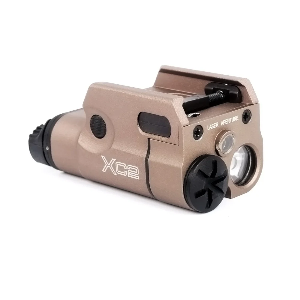 XC2 Laser Light Compact Pistol Flashlight With Red Dot Laser Tactical LED MINI White Light 200 Lumens Airsoft Flashlight