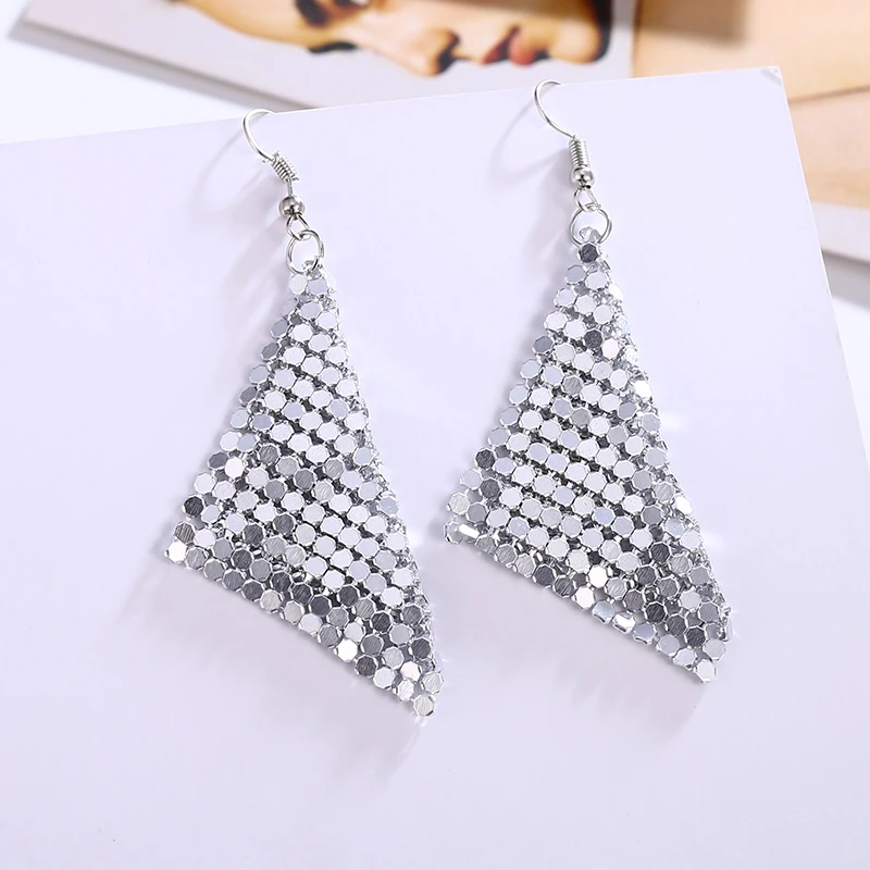 silver HOCOLE, богемные серьги с кисточками и блестками, многослойные цветные длинные висячие серьги для женщин, свадебные массивные ювелирные изделия, серьги - Окраска металла: silver