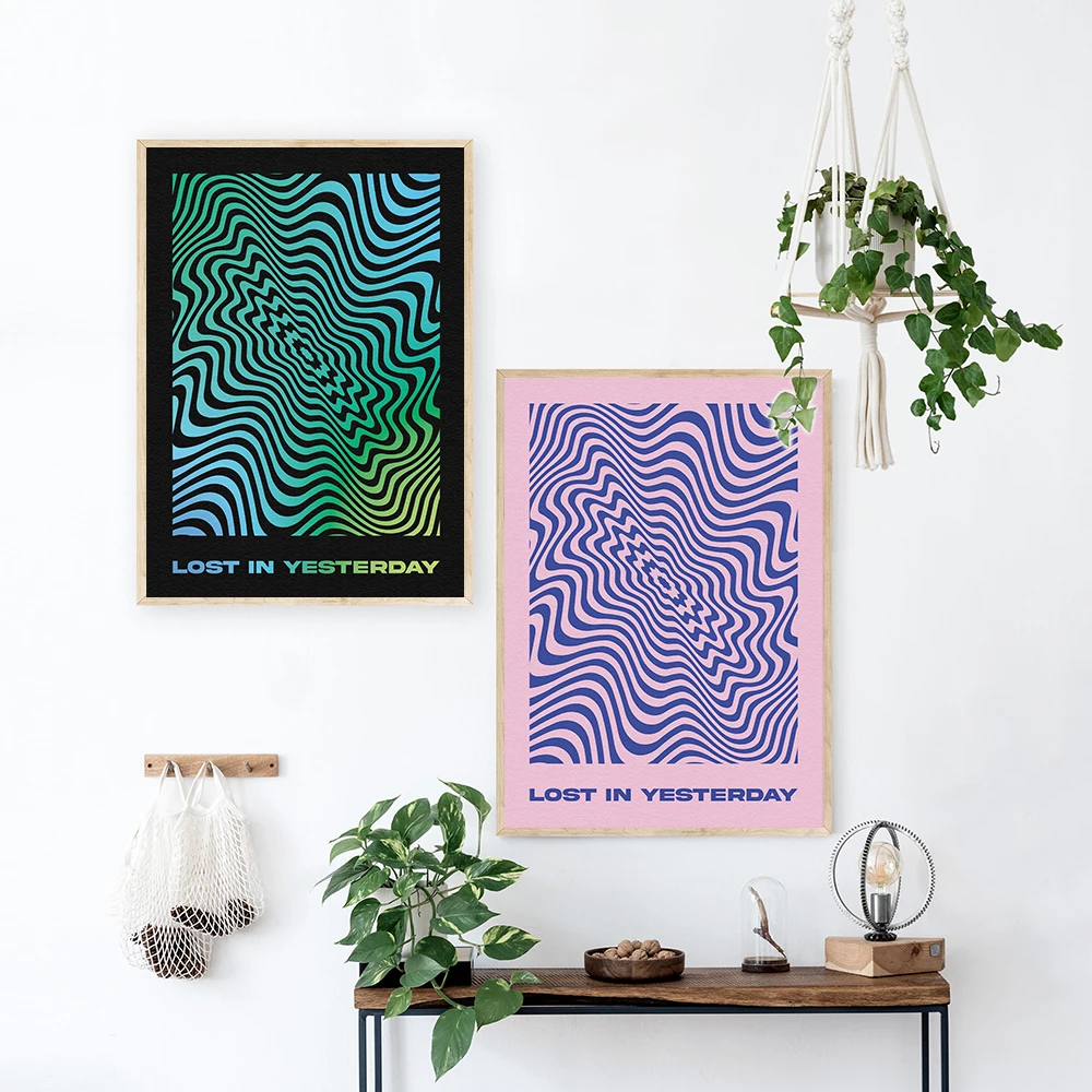 Tame Impala Inspired Print Poster Lost In Yesterday Lyrics Abstract Colourful Canvas Picture Rock Roll Music Rainbow Wall Decor | Дом и сад