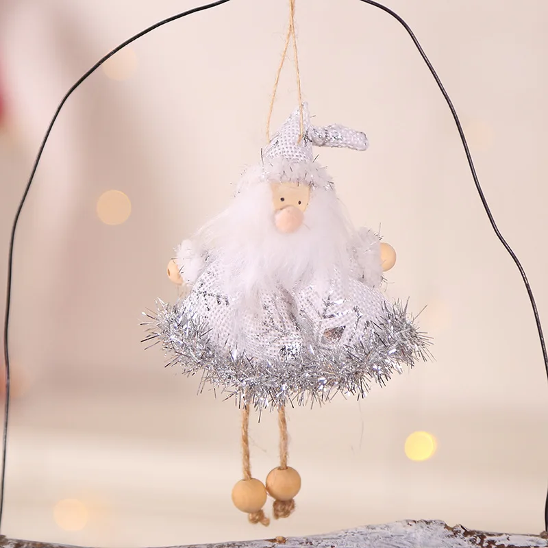 Рождественские елочные украшения куклы-Ангелы Navidad украшения Kerst Natal Декор рождественские украшения для дома год подарок для детей - Цвет: santa white