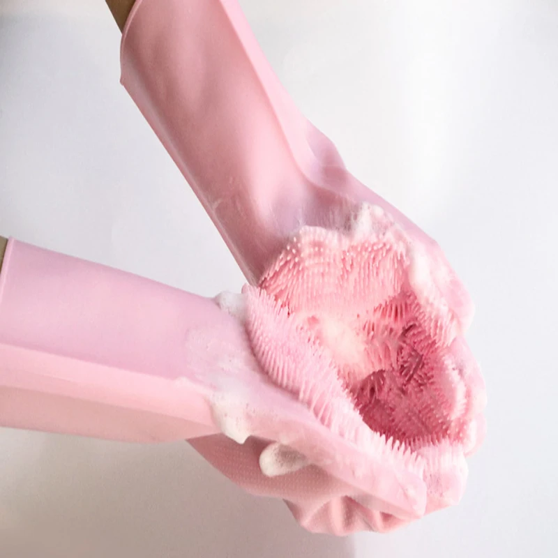 Силиконовая щеточка скруббер Магия для мытья посуда уборки варежки многоразовые