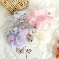 fashion ins lace elastic rainbow dots hair ties rubber bands girl hair bands ponytail holder scrunchie tie for women accessories