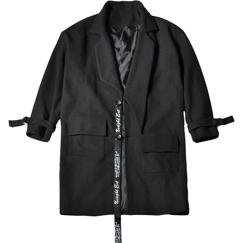 

M-XLAutumn and winter mid-length windbreaker loose webbing dark fashion casual men's tide brand ins casual jacket.
