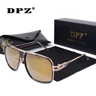 Новинка 2021, классические Брендовые мужские дизайнерские солнцезащитные очки DPZ в большой оправе, винтажные женские солнцезащитные очки в стиле стимпанк, grandmaster UV400