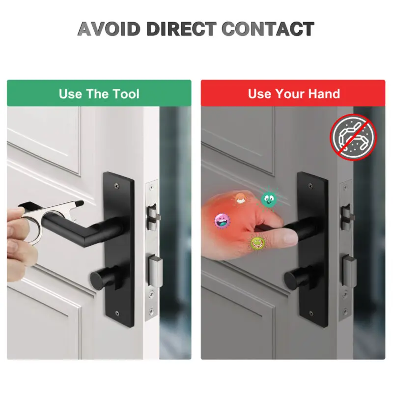 Антиконтактный Открыватель для двери с ключом чистки ручной инструмент без