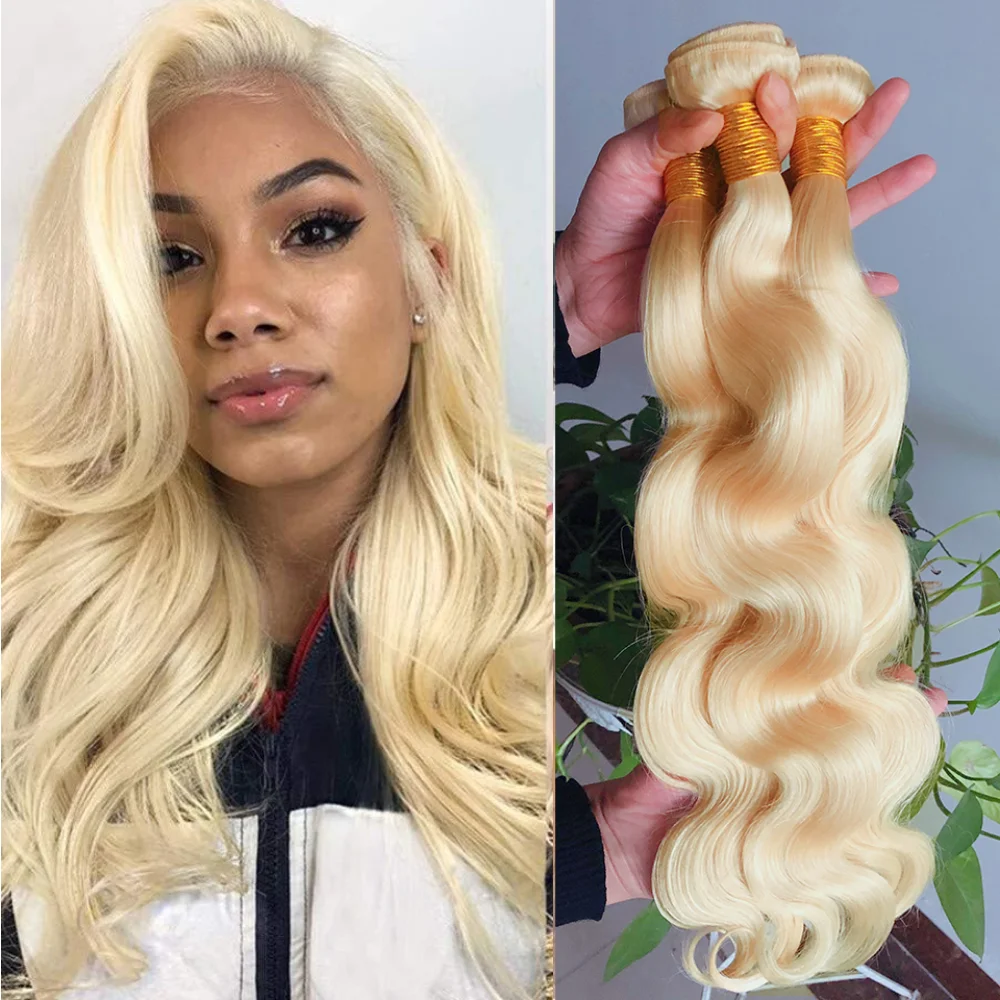 

Crissel 613 блонд пряди бразильских волос Волнистые пряди 1/3/4 пучок сделан 100% человеческие волосы для женщин Remy наращивание волос