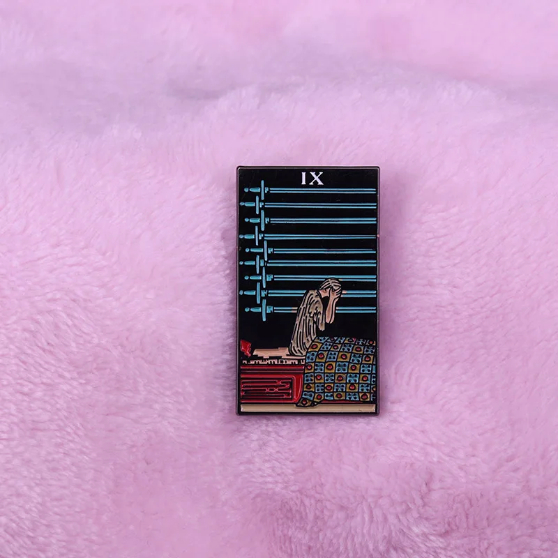 Таро карта девять мечей заколка на лацкан мистическое ведро гадания ювелирные