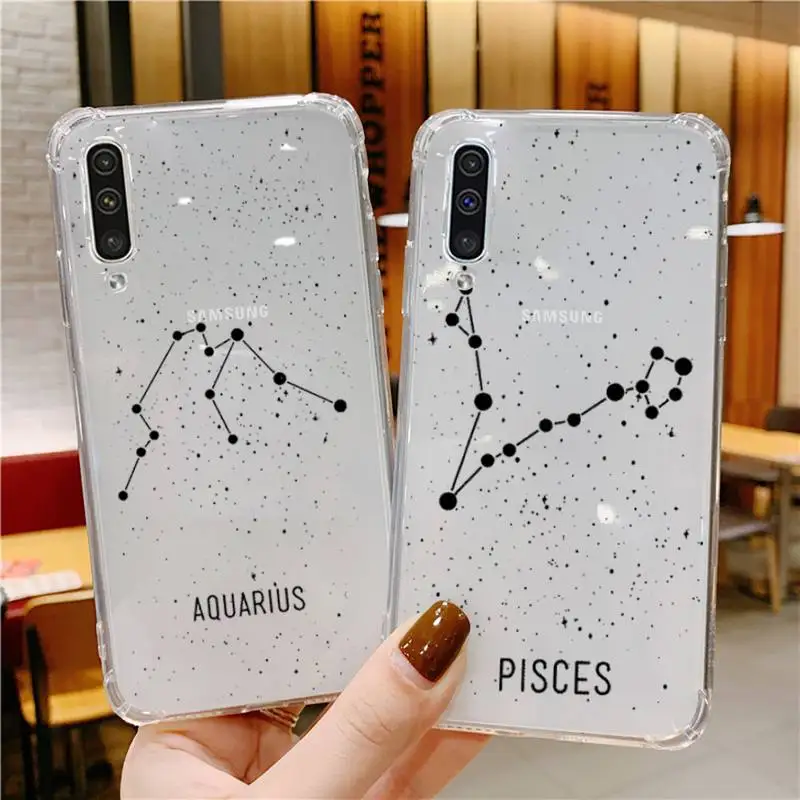 

Twelve constellations Phone Case Transparent For Samsung Galaxy A S Note 9 10 51 50 71 70 80 20 21 30s ultra plus