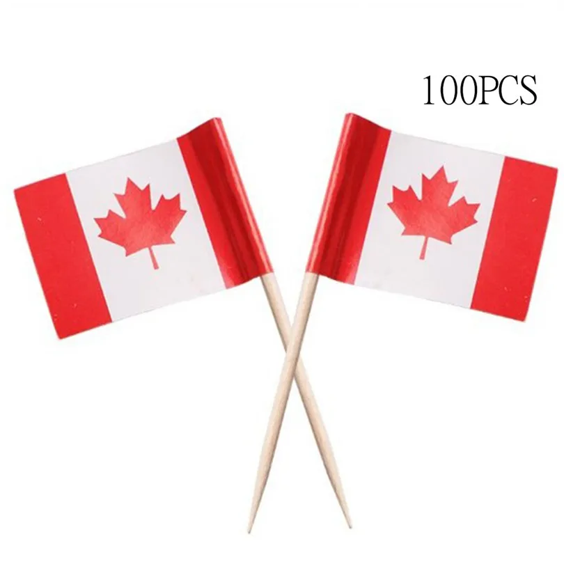 100 шт. натуральная береза деревянная зубочистка флаги деревянные зубочистки