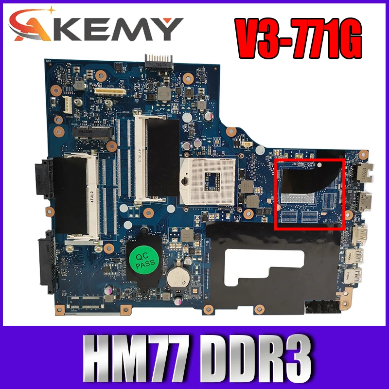 

For Acer V3-771 V3-771G laptop motherboard NBRYR11001 NB.RYR11.001 VA70 / VG70 REV2.1 HM77 DDR3 Test OK Mainboard