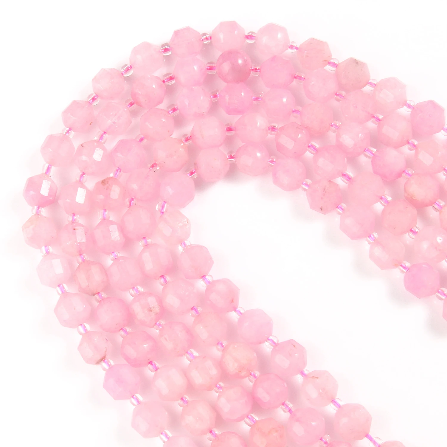 

Faceted Sharp Natural Stone Bead Rose Quartz Loose Beads for Jewelry Making Beadwork DIY Bracelet 15'' Mineral Beads