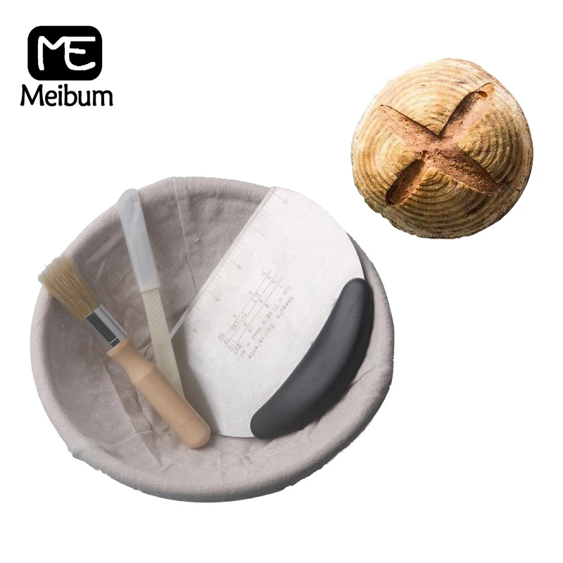 Корзина из ротанга для брожения хлеба круглой формы льняной