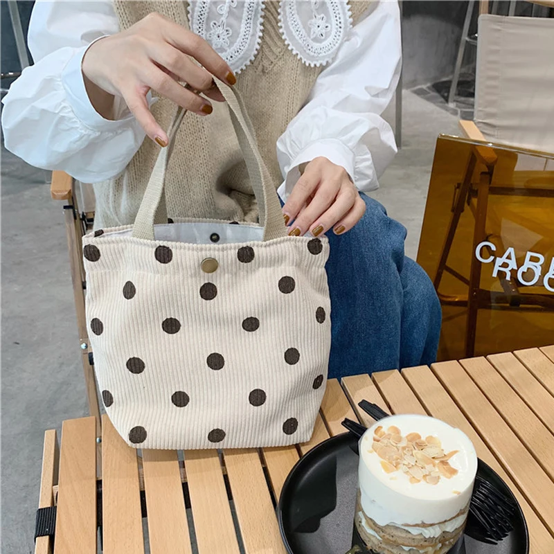 

Женская Вельветовая сумка в клетку, в горошек и смайликов