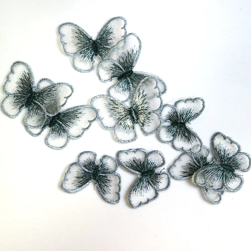 10 шт. декоративные нашивки Бабочки из органзы|Заплатки| |