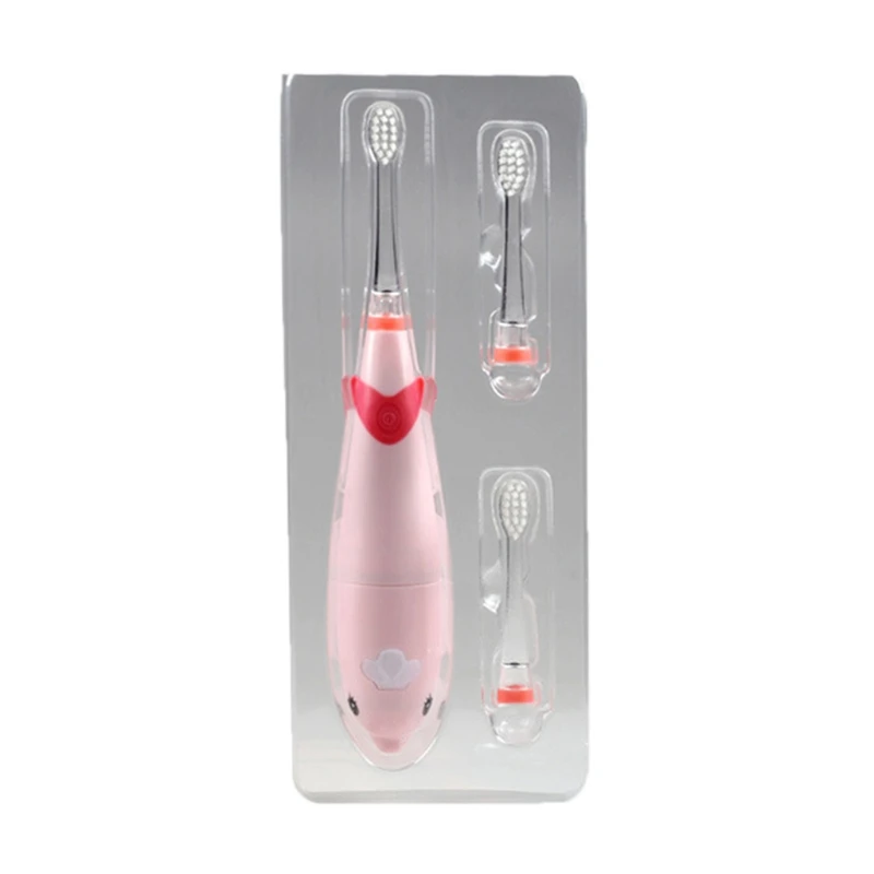 

Kids Sonic Toothbrush Electric Brush Waterproof Musical Dolphin Shape LED Light 2 Minutes Remind Dental Care for 3-12 Ages U1JE
