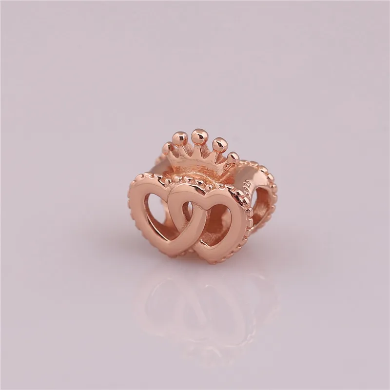 Подвеска из стерлингового серебра 925 пробы Корона розового золота и