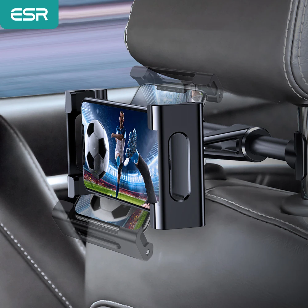 

ESR Car Tablet Phone Holder Ajustable iPad Stand Car Back Seat Holder For Headrest 360 Rotation Car-mounted Holder for iPad