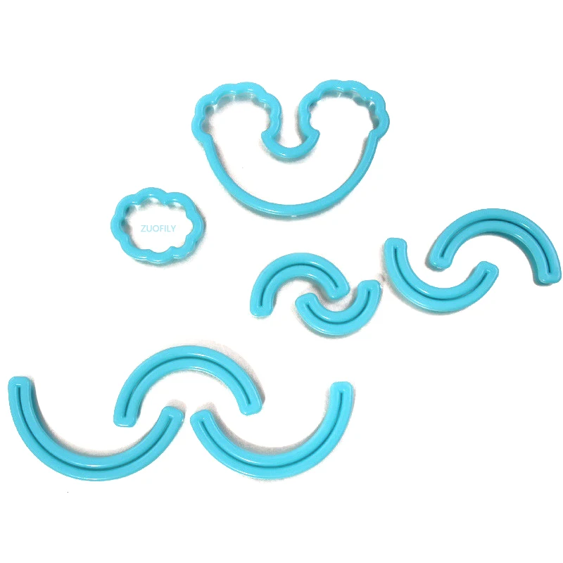 9pcs/set Rainbow Cloud Shape Cookie Cutting Mold Fondant Cake Biscuit Pastry Printing Decoration Cutter Baking Tools | Дом и сад