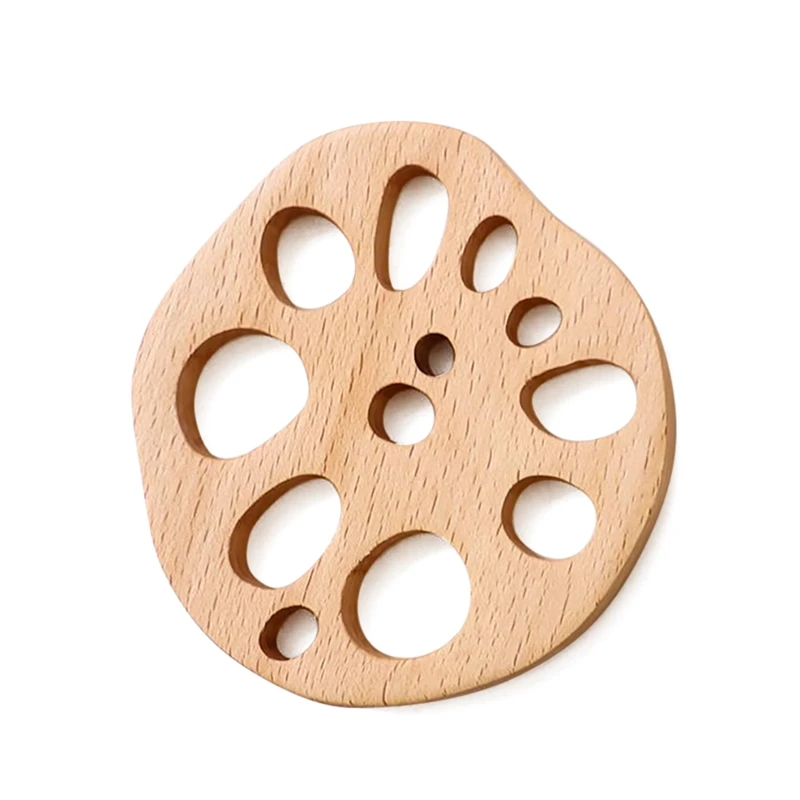 

JW-Beech Hollow Coaster Kung Fu Tea Cup Holder Mug Coaster Insulation Pad Anti-scalding Tea Coaster Wooden Mat