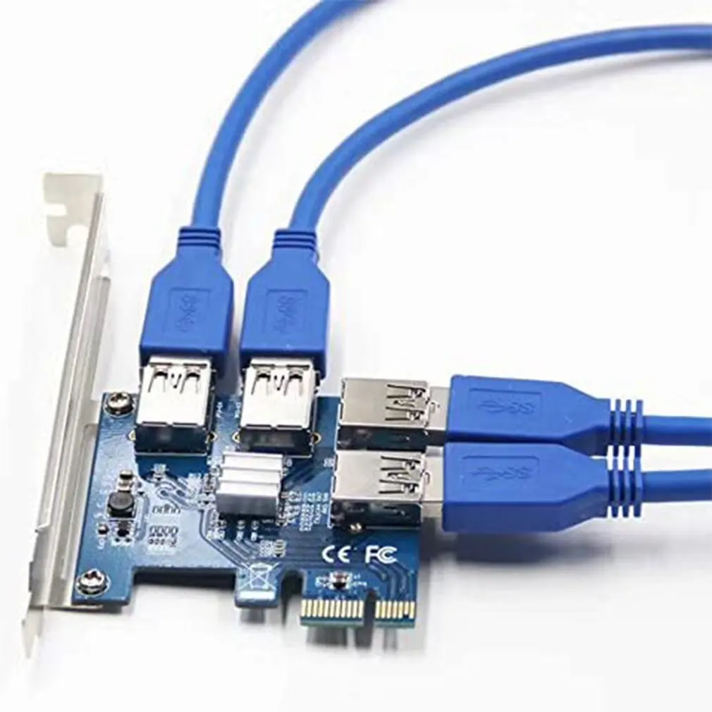 

PCI-E One To Four USB3.0 Interface Expansion Card Multiplier Hub Adapter For Mining Miner BTC Devices
