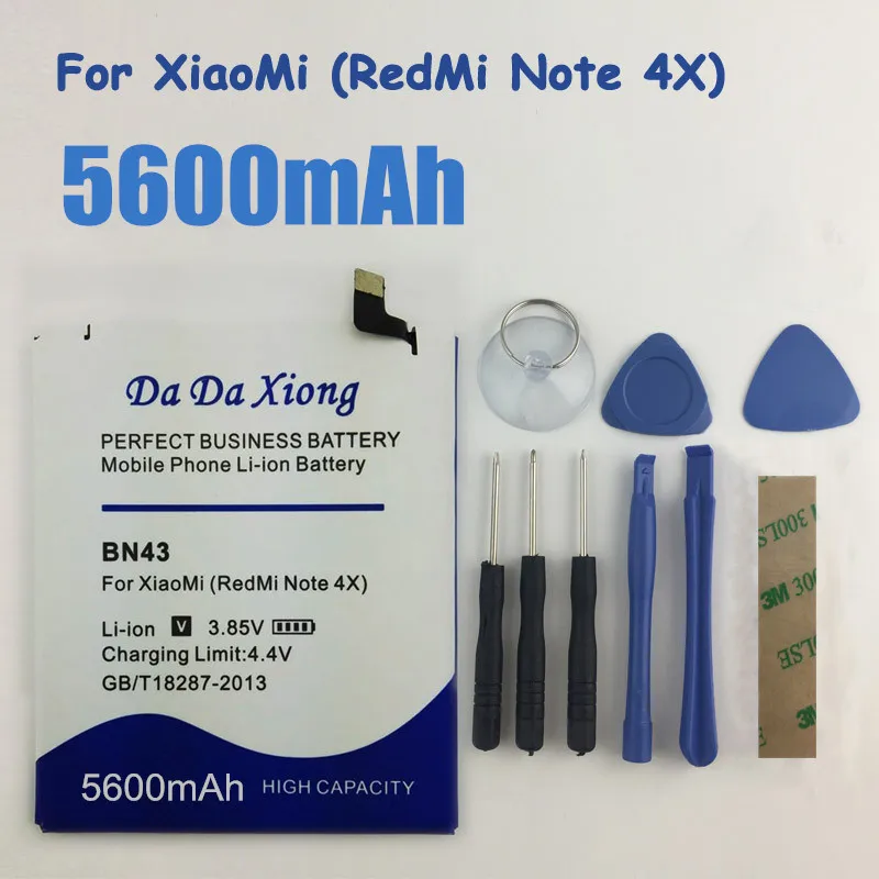Аккумулятор BN43 емкостью 5600 мАч для Xiaomi Redmi Note 4X 4X5 5 дюйма|battery for xiaomi|battery forbattery redmi |