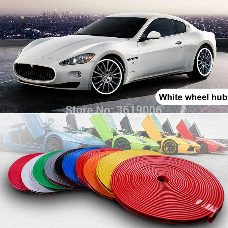 8 м белый автомобиль ступицы отделка украшения анти столкновения полосы