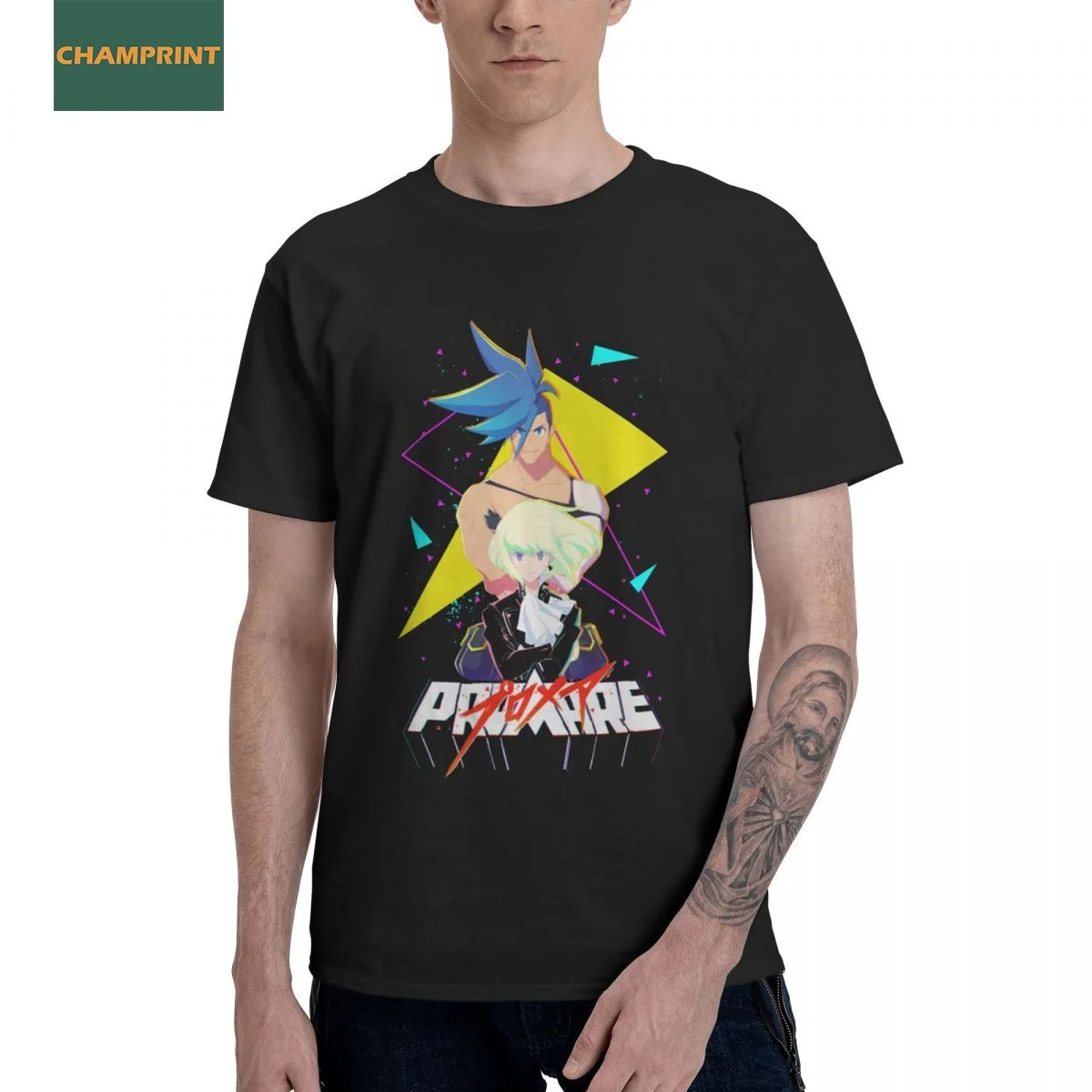 

PROMARE Galolio T Shirts Men's Cotton Casual T-Shirts Crewneck Anime Tees Short Sleeve Clothing Summer