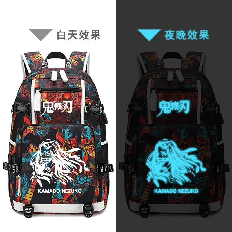 Demon Slayer: Kimetsu no Yaiba женский рюкзак аниме Bookbag нейлоновые школьные сумки большой дорожный рюкзак унисекс рюкзак для ноутбука