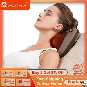 JinKaiRui Массажер подушка вибрирующий разминающий шеи тела Молот Инфракрасный Шиацу Электрический плечо массаж спины массажер автомобилядома