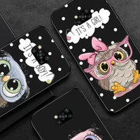 cute owl lover cartoon phone case for xiaomi redmi note mi 7 8 9 10 a s t pro max 4g 5g mobile bags