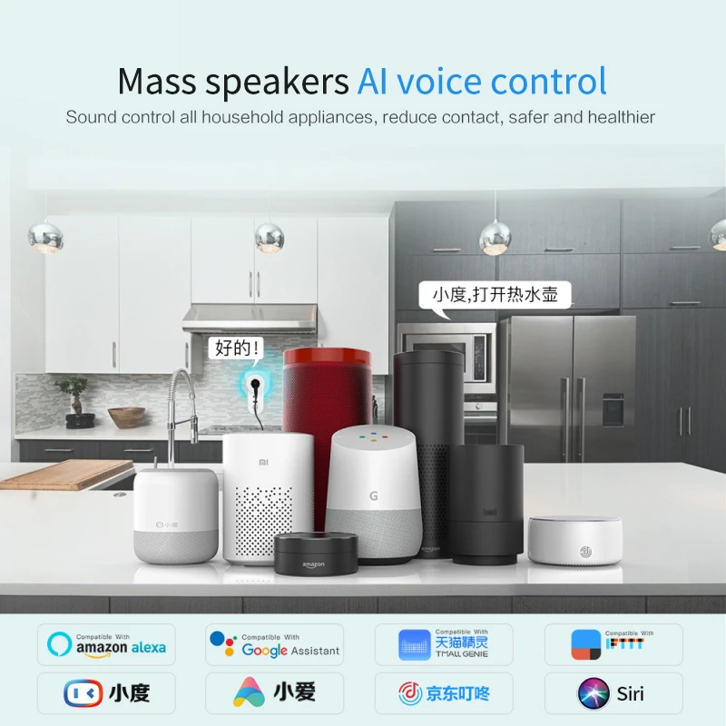 

WIFI Smart Plug With Dual USB Ports Timing Socket Wireless Outlet Voice Control Work With Alexa Google Home EU Plug Sockets