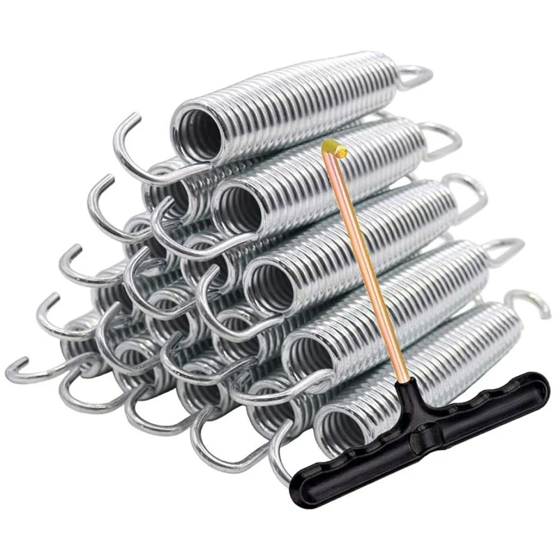 

New-16Pcs 5.5inch Trampoline Springs Galvanized Steel Replacement Spring with Trampoline Springs T Hook