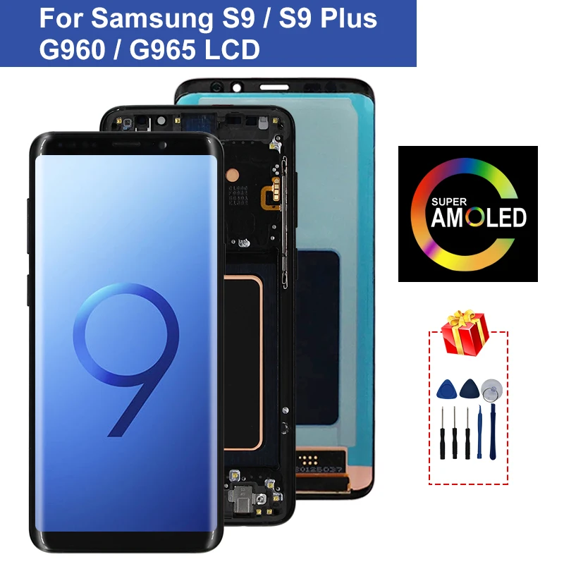 Супер AMOLED для Samsung Galaxy S9 G960 ЖК дисплей сенсорный экран дигитайзер Запасные части