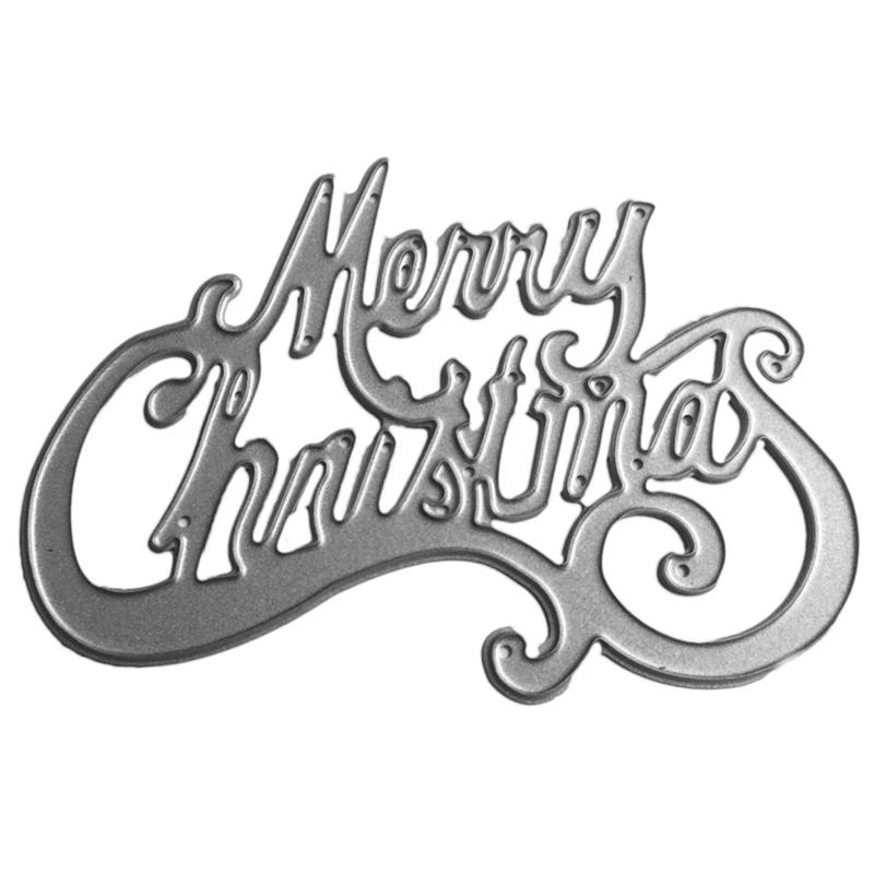 2 стиля Merry Christmas металлические режущие штампы зимние слова высечки Скрапбукинг углеродистая сталь создать штампы карты тиснение искусство - Цвет: G23769