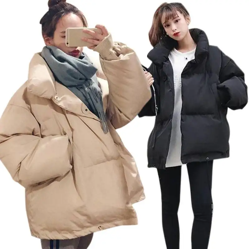 Женское однотонное свободное теплое короткое пальто комфортное Мягкое