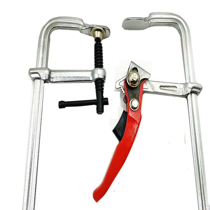 HS Tools Сверхмощный зажим с храповым механизмом F образный для работы по дереву