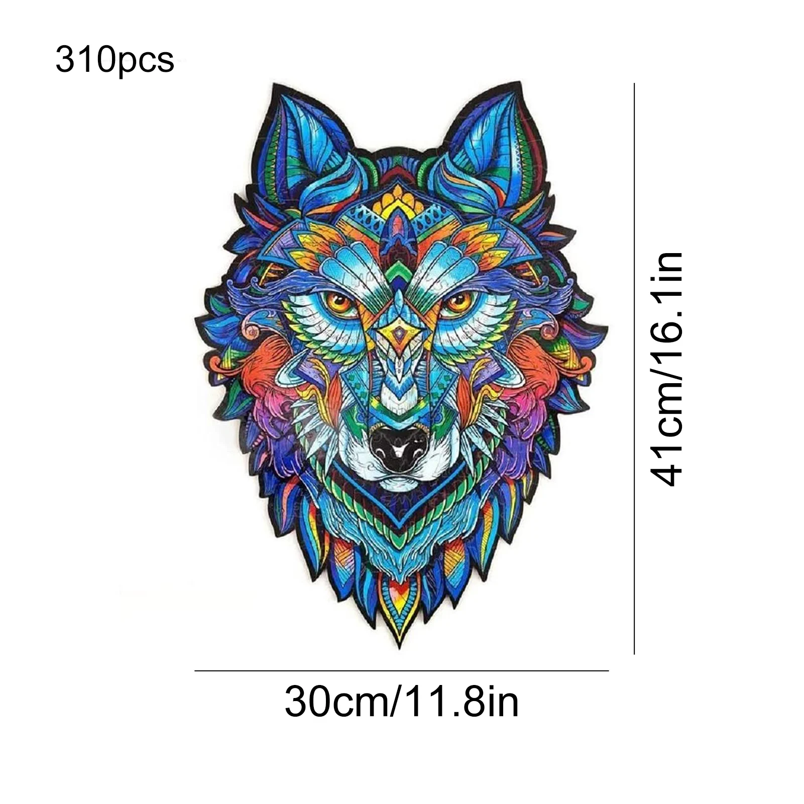 

Unique Wolf Shape Wooden Puzzle Toys Rregular animal For Adults Kids Educational Toy New Year Gifts