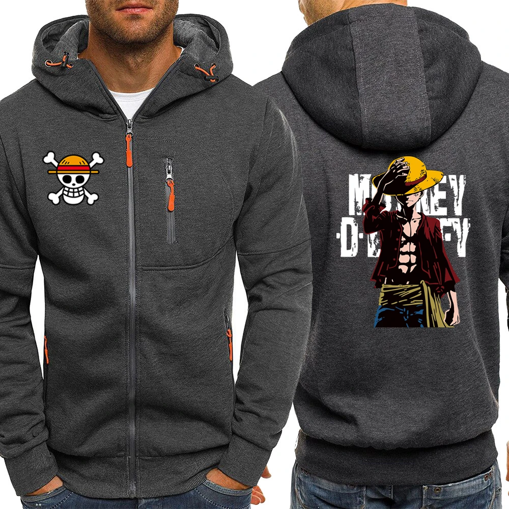 Luffy ONE PIECE Аниме серии толстовки мужские куртки Осень Зима Повседневное Пальто Harajuku мужские толстовки с капюшоном хип хоп Толстовка