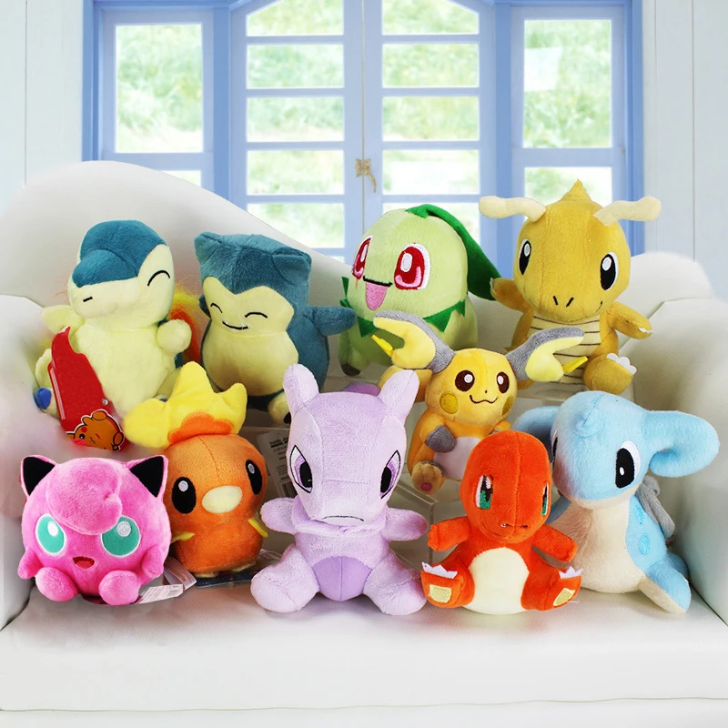 10 шт./лот Mewtwo Charmander Snorlax Dragonite Groudon Chikorita Torchic Lapras плюшевые куклы