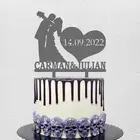 Индивидуальные пары имена Жених и невеста поцелуи силуэт торт Топпер для свадьбы юбилей вечерние торт украшение Топпер