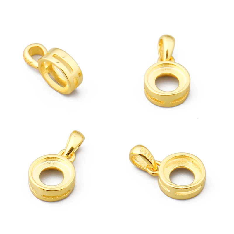 925 Sterling Silver Pendant Necklace DIY Jewelry Making Cabochon Base 6mm Inner Size Crafts Setting jewellery Findings Accessory