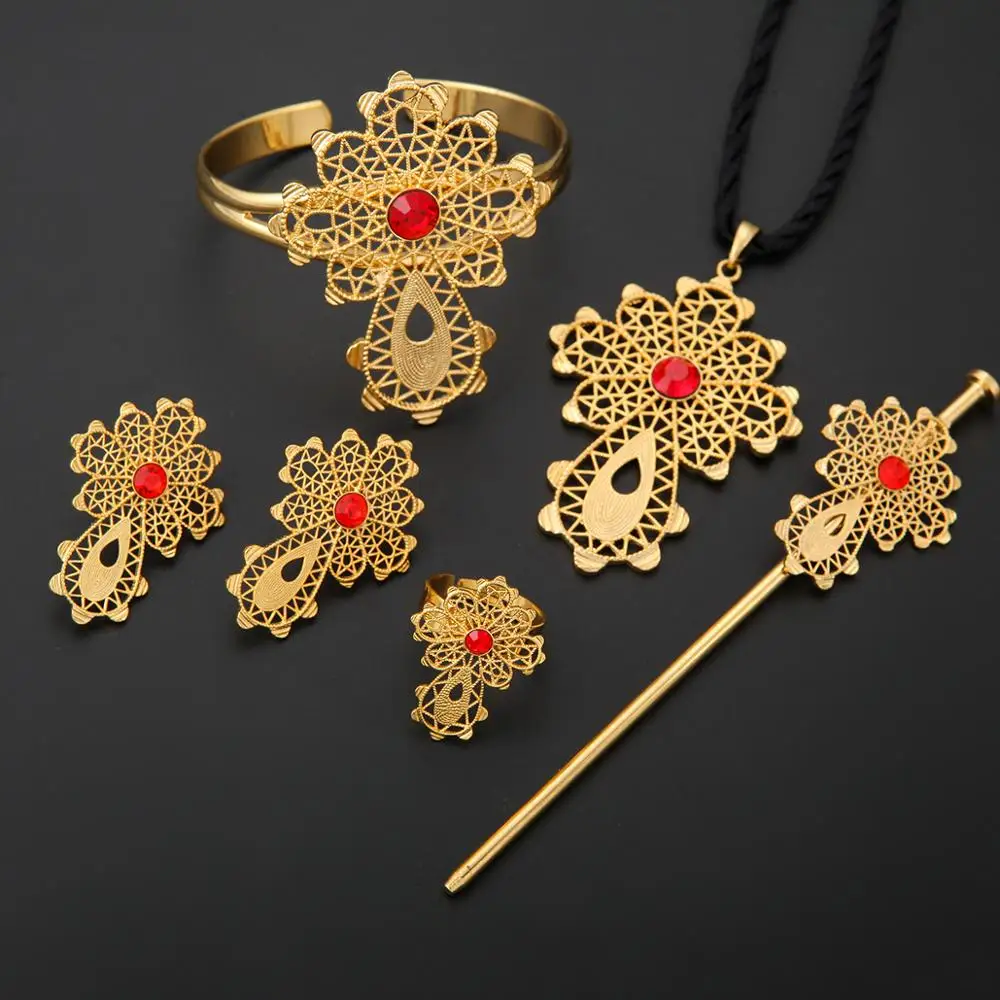 Эфиопские модные ювелирные украшения в виде креста золото 24 К Африканский Дубай