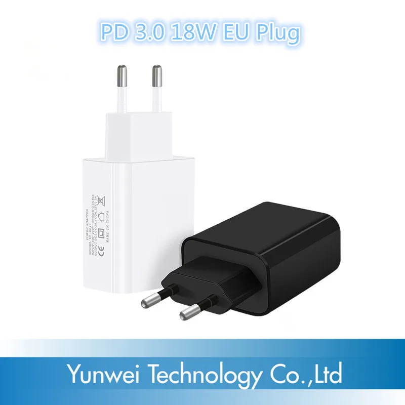 

PD 3,0 18 Вт Быстрая Зарядка Тип C 3A Быстрая зарядка EU адаптер для iPhone12 Samsung Galaxy S20 + S20 S10 + S10 дорожная зарядка