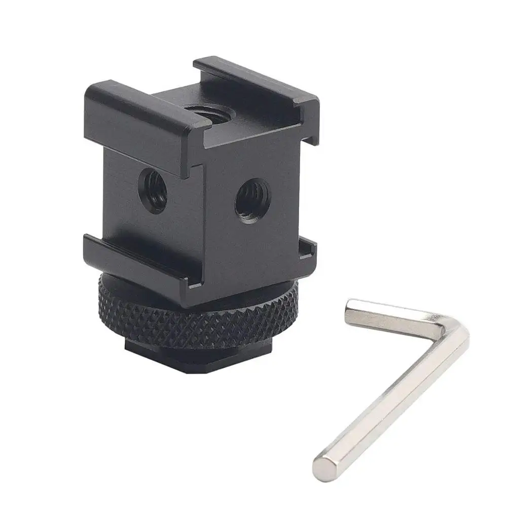 Алюминиевый 3 сторонний адаптер для крепления камеры с тройным холодным башмаком