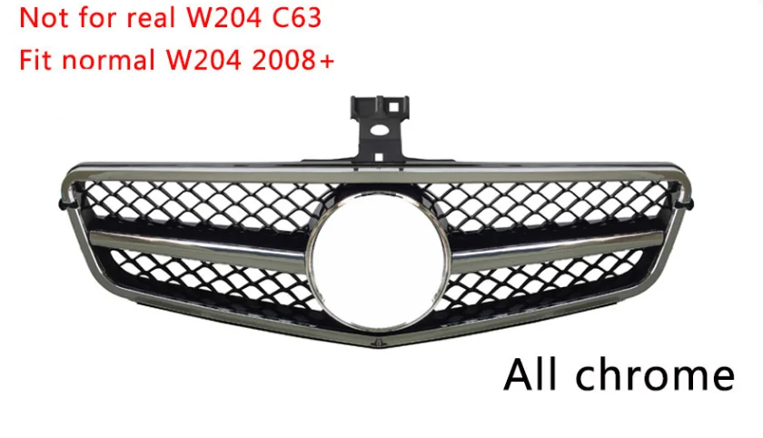 

YuBao1X Front grill Suitable for C class W204 C63 amg Style ABS 1-Fin Front Bumper Grille 2008-2014 C180 C250 C300 C200