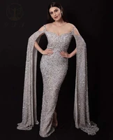 2020 arabian design o neck long sleeve beaded heavily luxury formal evening dresses