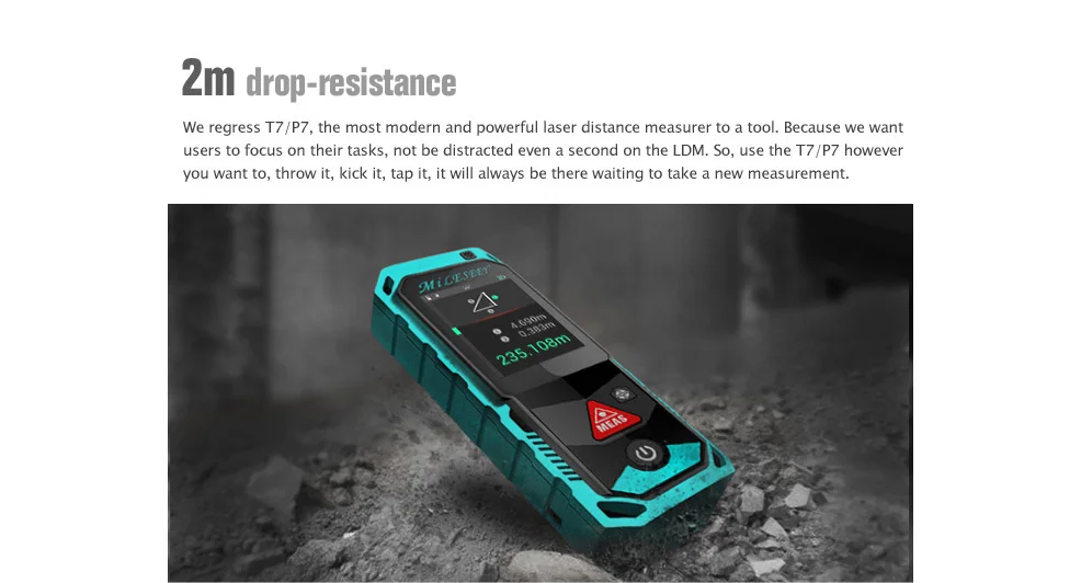 Mileseey T7/P7 Лазерный Bluetooth дальномер 40 м 60 м 100 м дальномер с поворотным сенсорным экраном перезаряжаемый лазерный измеритель линейки