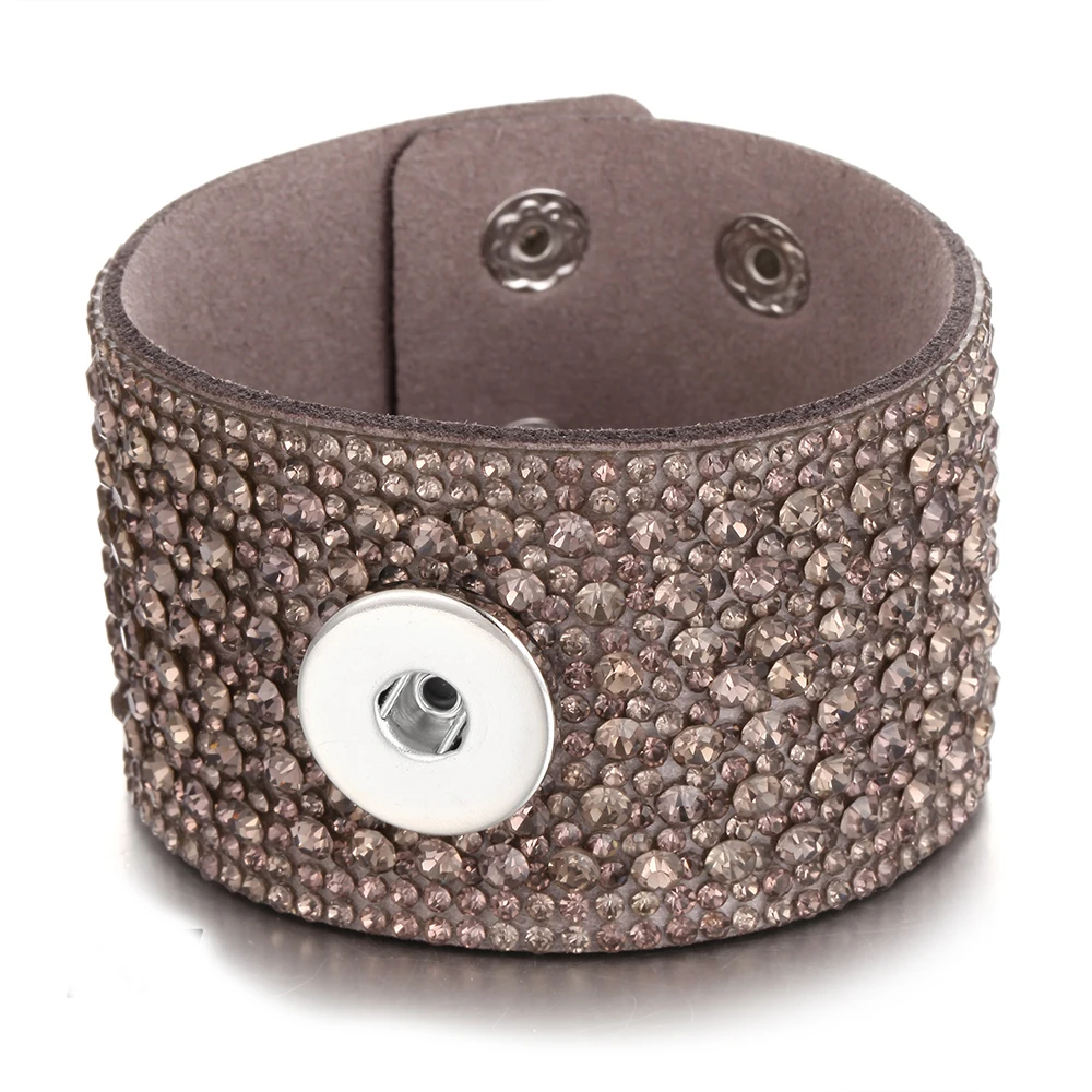 2019 новый ювелирный браслет с кнопками широкий кожаный на запястье полностью