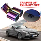 Автомобиля выхлопной трубы с болтовым креплением двойной глушитель выхлопной трубы прямого кроя с изогнутым кончиком модификация автомобиля Тюнинг глушитель выхлопной трубы крышка 2,5 дюймов ID на входе